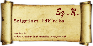 Szigriszt Mónika névjegykártya